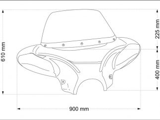 Windschutzscheibe BATWING-Modell für Yamaha Midnight Star XVS950A