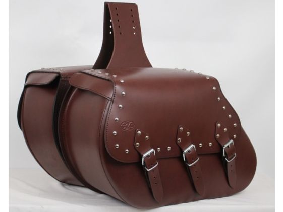 Custom motorcycle saddlebags IKARO Clasicas Brown model